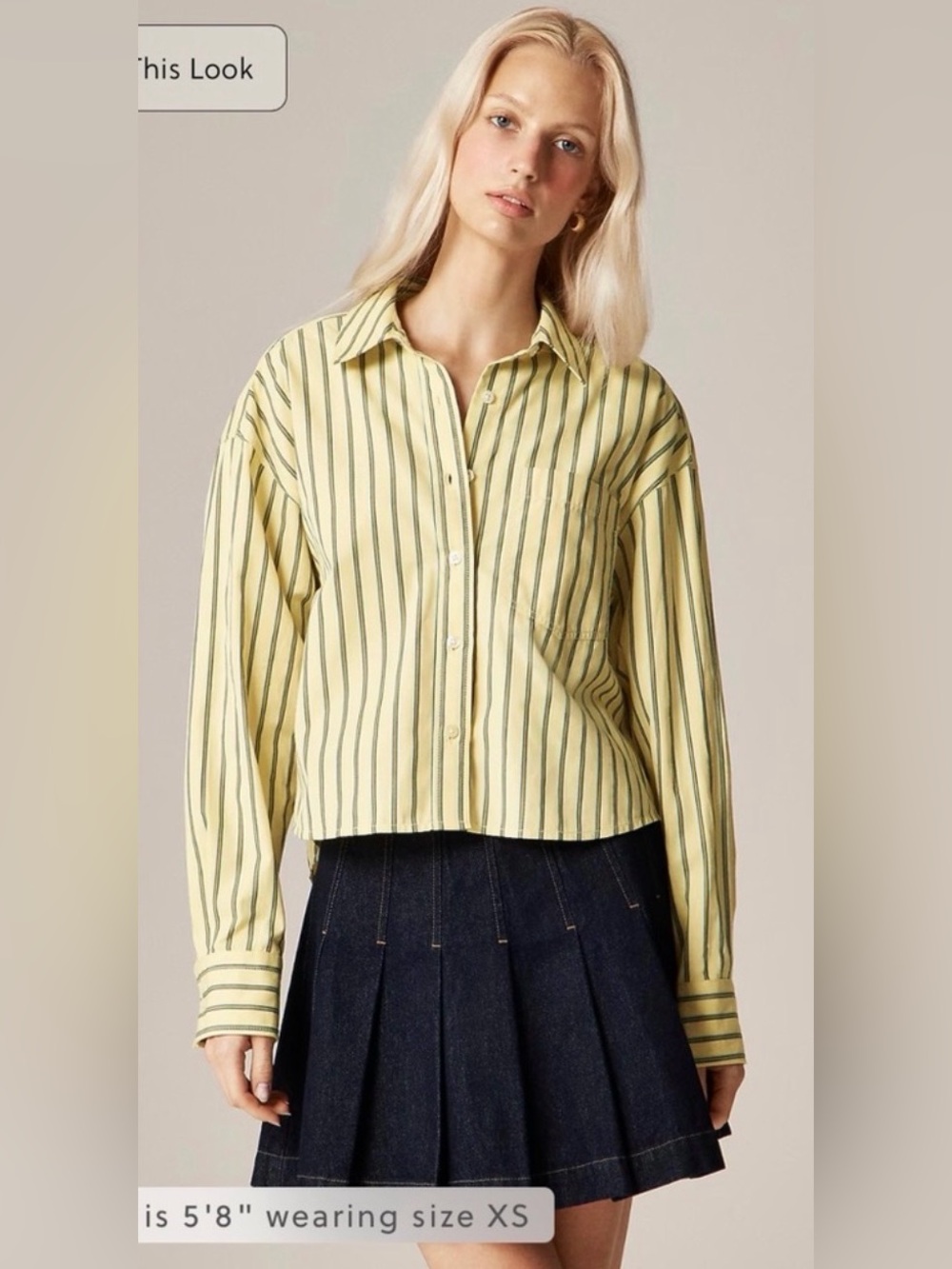J.Crew Étienne cropped button-up shirt in striped cotton poplin